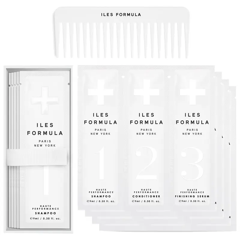 COLLECTION SIGNATURE ILES FORMULA – Coffret Découverte Hydratant pour Cheveux (Shampoing Mini + Après-Shampoing + Sérum Finisseur)