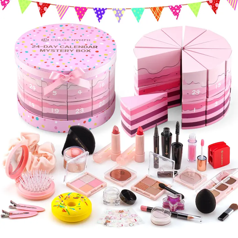 Color Nymph Kit Maquillage Enfants – Calendrier Beauté 24 Jours, Coffret Cadeau Fête d'Anniversaire pour Filles 6–12 ans