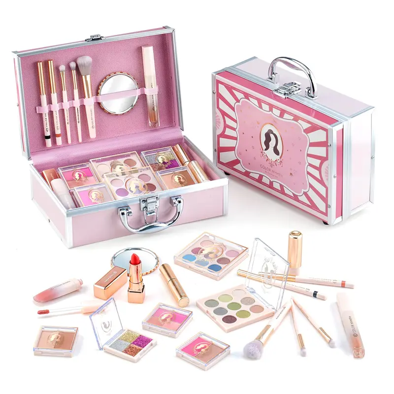 Color Nymph Kit Maquillage Filles Ados — Tout-en-Un Rose, 18 Ombres Yeux