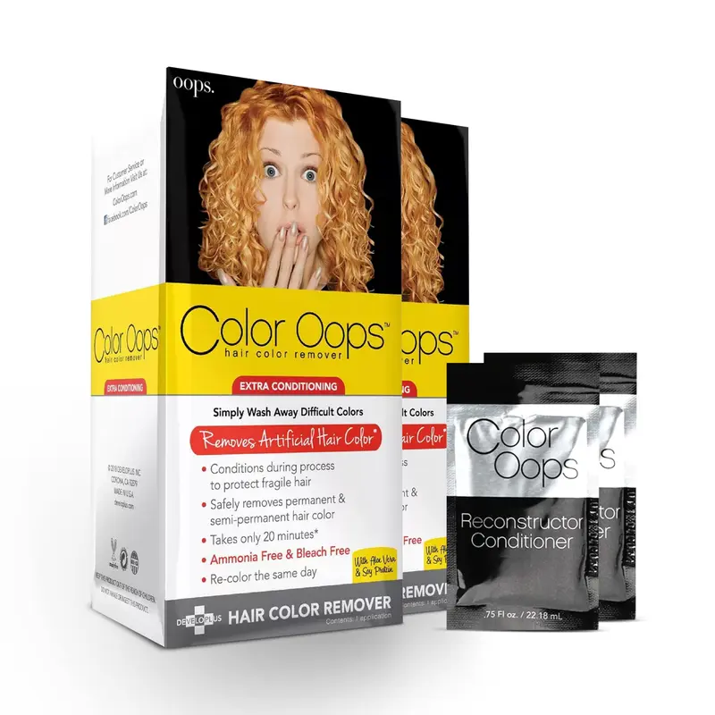 Color Oops – Lot Double Retrait de Couleur en 20 Minutes (Sans Décoloration ni Ammoniac) – Reconstruction Capillaire