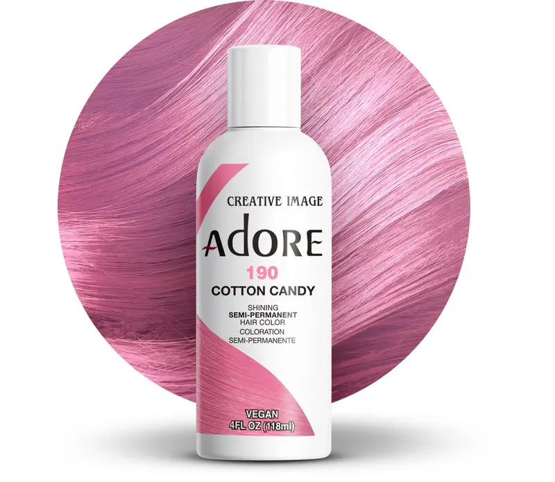 Coloration Cheveux Semi-Permanente Cotton Candy (190) | Teinture Rose Végane et Sans Cruauté Animale | Sans Ammoniac, Sans Peroxyde, Sans Alcool | 118 ml