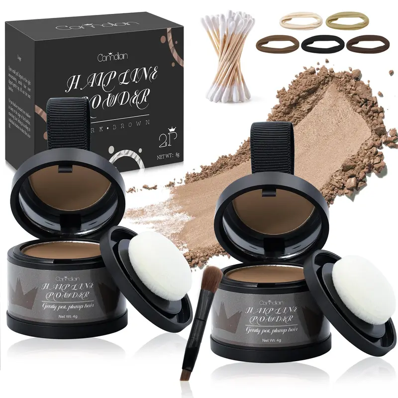 Comdian – Poudre Ligne Cheveux Brun Clair 2 Pack – Touch Up Racines et Gris