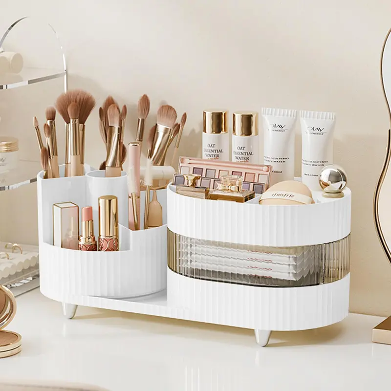 COMFYROOM Organisateur Cosmétique Rotatif 3 Niveaux – Porte-Pinceaux et Rangement