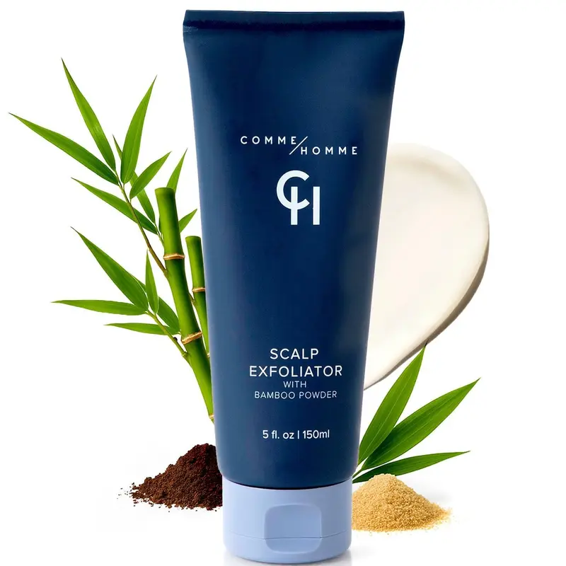 Comme Homme Exfoliant Cuir Chevelu pour Chauves – Detox Pré-Rasage au Bambou, Acide Glycolique, Aloe & Caféine – 150 ml