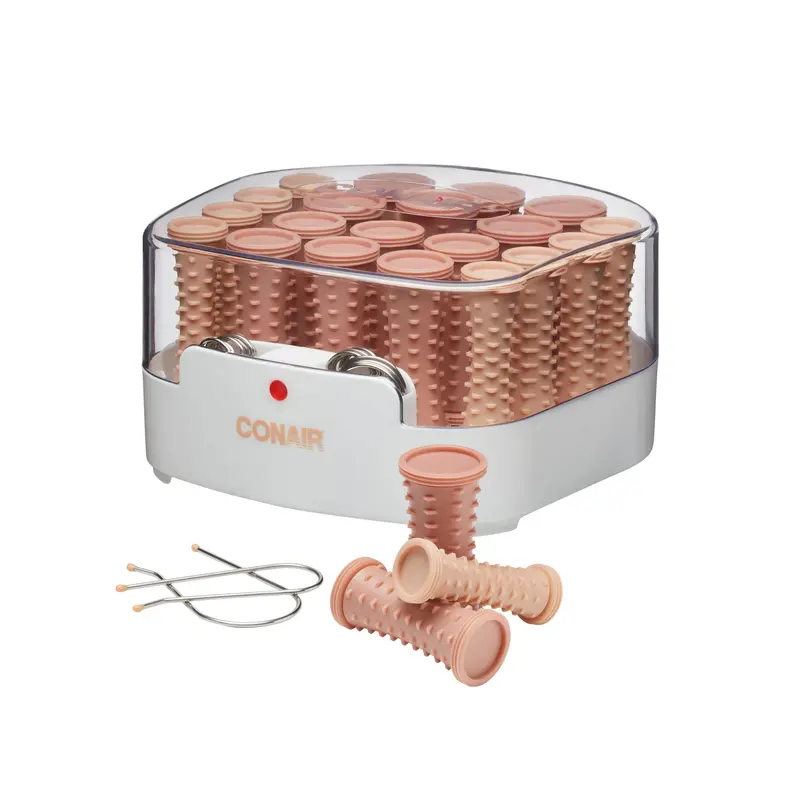 Conair Rouleaux de coiffage chauffants Double Céramique – 12/19/25 mm, coffret compact avec clips