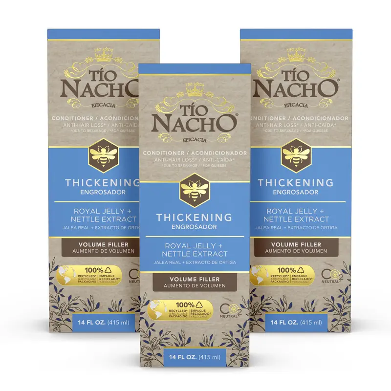 Conditionneur Épaississant Tio Nacho – Gelée Royale & Extraits Naturels – Volume Cheveux Fins (3x14 oz)