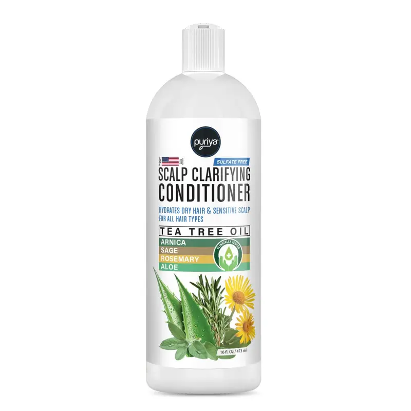 Conditionneur Puriya Sans Sulfates – Arbre à Thé, Hydratation Cuir Chevelu et Cheveux, 16 onces