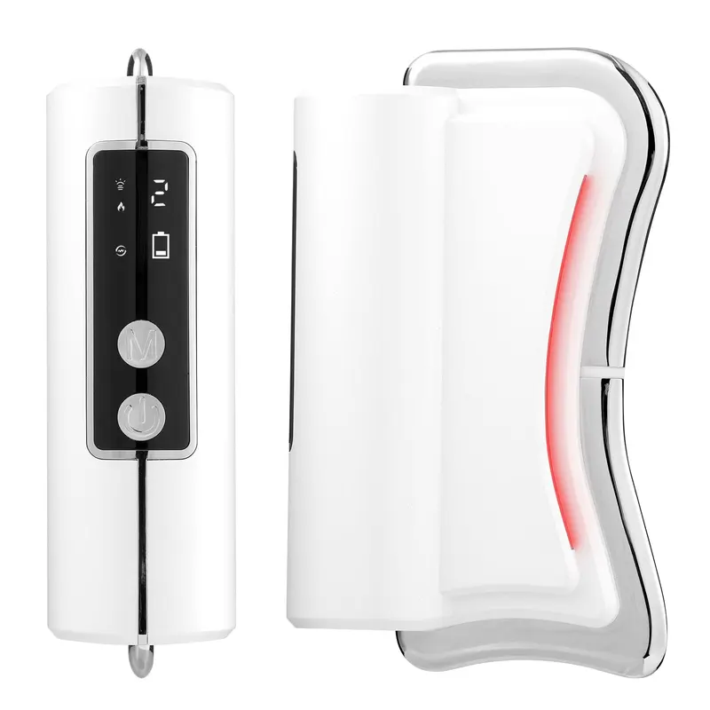 CONFUTURY Outil Gua Sha Musculaire — Visage et Cou, Éclairage, Chaleur et Vibration
