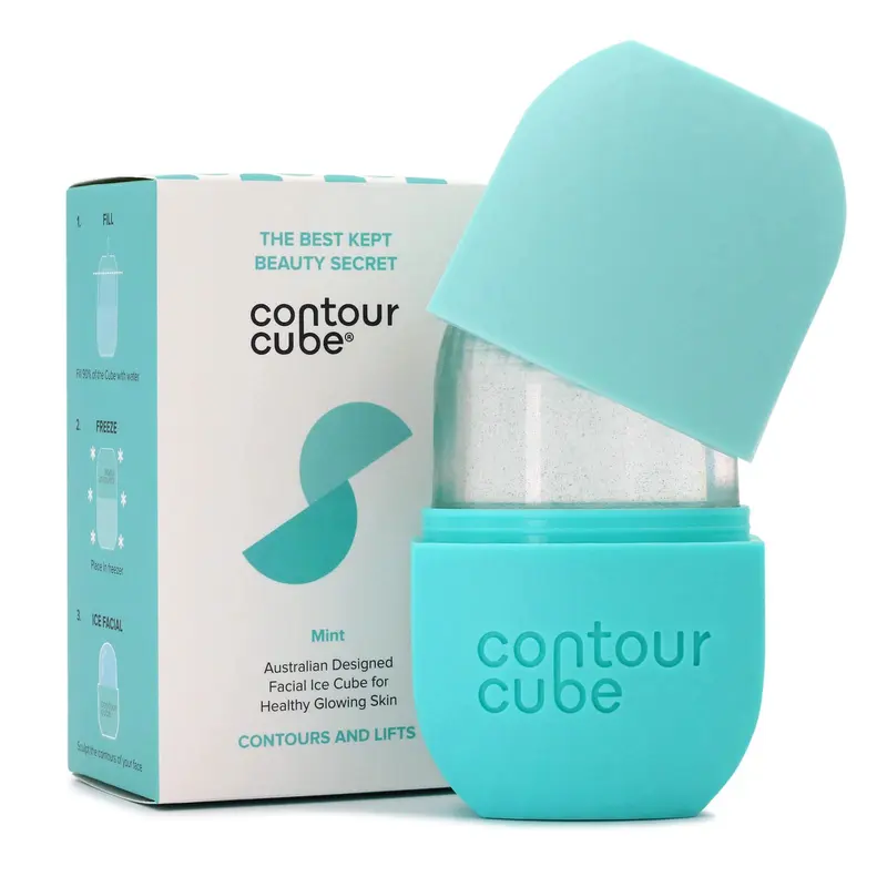 Contour Cube Original – Rouleau Glace Visage Sculptant et Décongestionnant (180 ml) – Silicone Sans BPA – Menthe