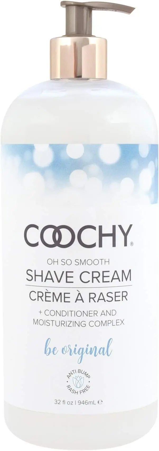 Coochy Crème de Rasage Intime | Conditionneur et Hydratant pour Visage et Corps | Peau Sensible, Anti-Poils Incarnés | Soyez Original, 960 ml