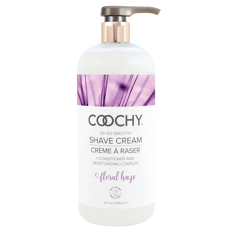 Coochy Shave Cream — Crème hydratante pour rasage intime, zones sensibles, Floral Haze (32 oz)