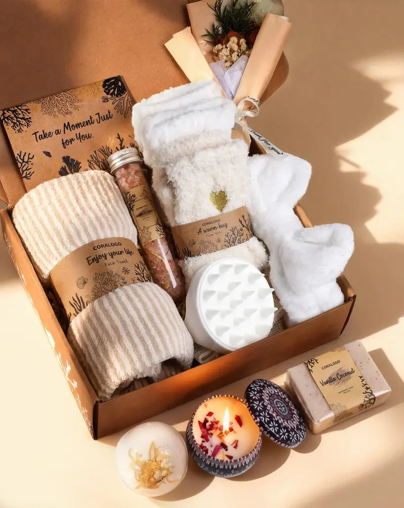 Coralogo Coffrets Spa Naturels – Ensemble Spa 11 pièces pour Femme, Cadeau Bien‑Être