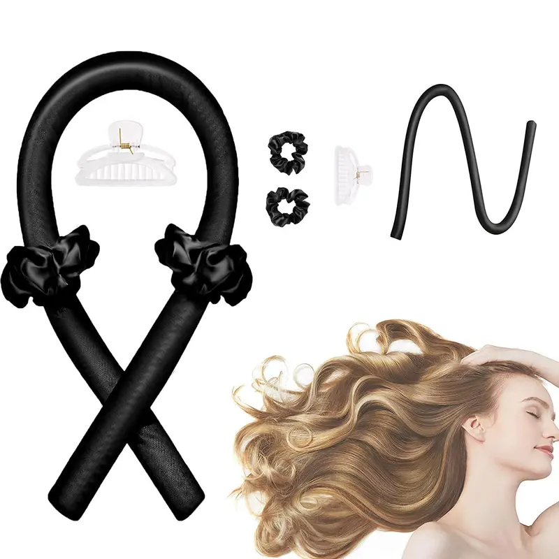 CORATED Rouleaux sans chaleur pour cheveux longs – Boucles naturelles en satin