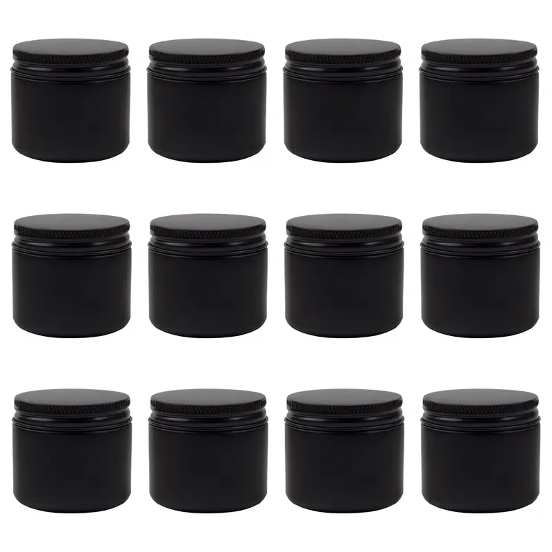 Cornucopia Brands Bocaux en Verre Noir 60 ml (12 pièces) – Couvercles noirs et extérieur noir mat