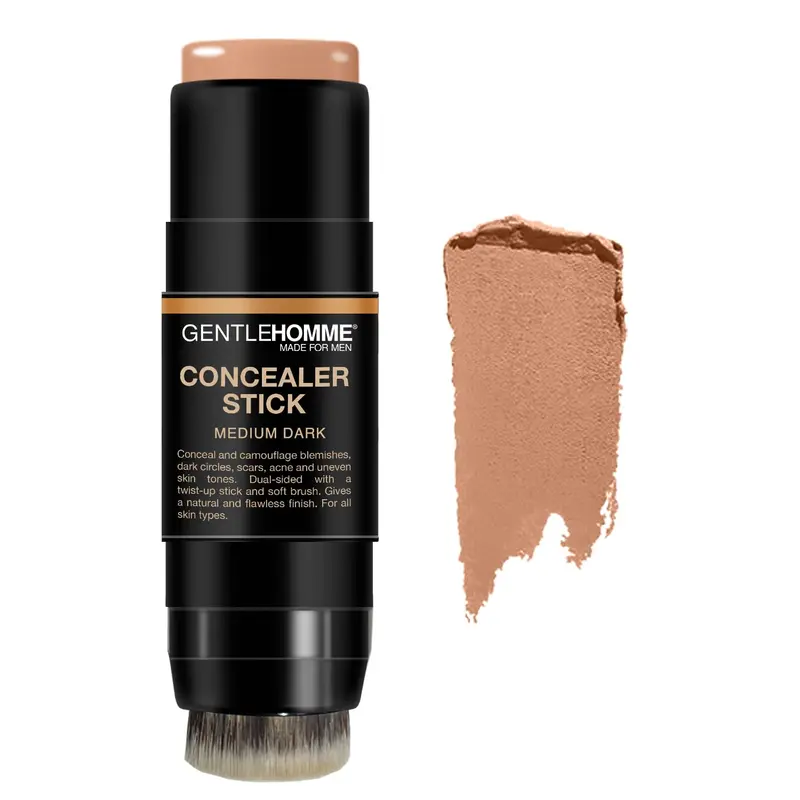 Correcteur-stick Gentlehomme pour hommes avec brosse – couvrance modulable (Teinte Moyen-Foncé)