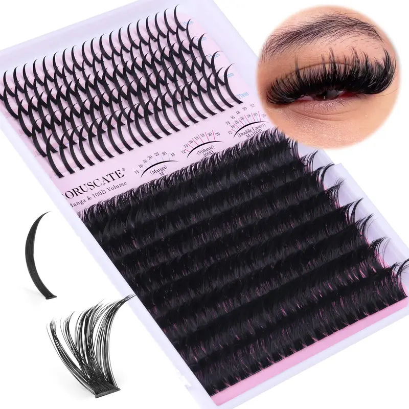 CORUSCATE Lash Clusters 100D Long 12–20 mm – Cils en grappes volumineux et spikes