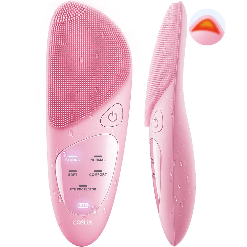 COSLUS Brosse Nettoyage Visage Silicone — Étanche, Rechargeable, 4 Modes et Massage Facial