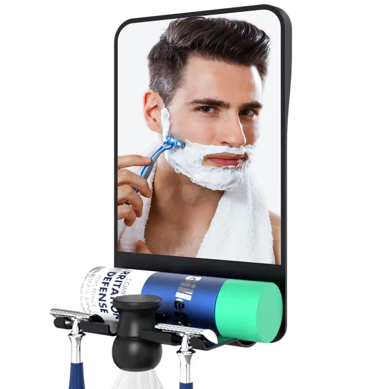COSMIRROR Miroir de Douche Anti-Brouillard avec Porte-Rasoir – Sans Perçage, Réglable