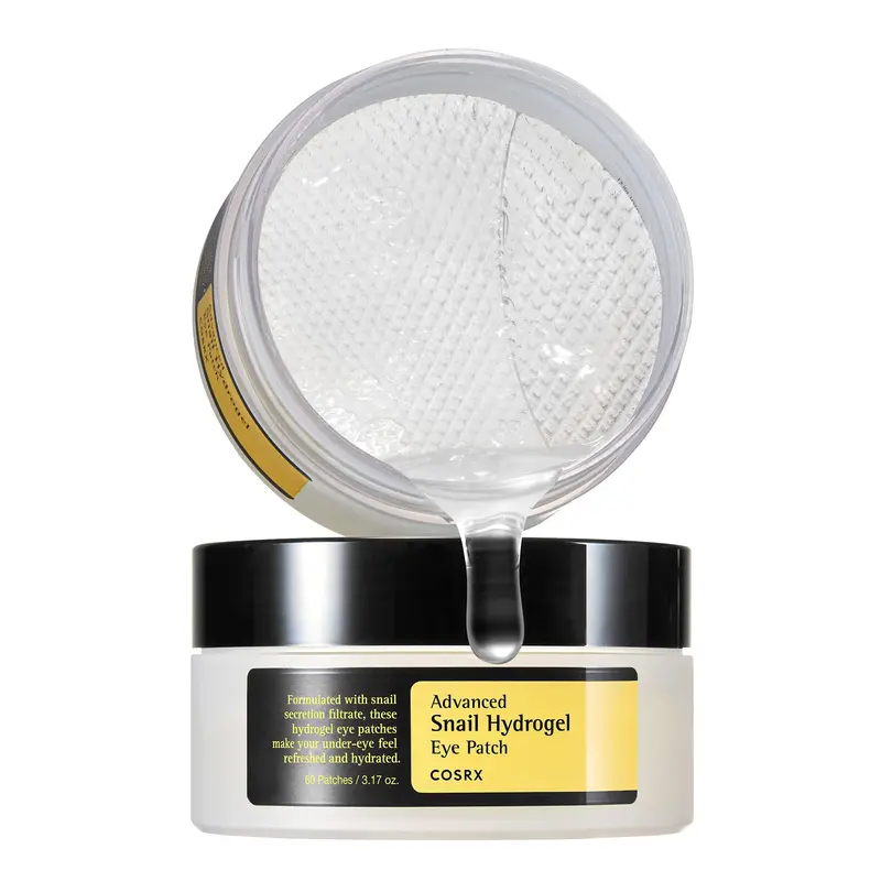 COSRX Masques Yeux Hydrogel Avancé au Mucin d'Escargot — 60 Patchs, Hydratation et Fraîcheur