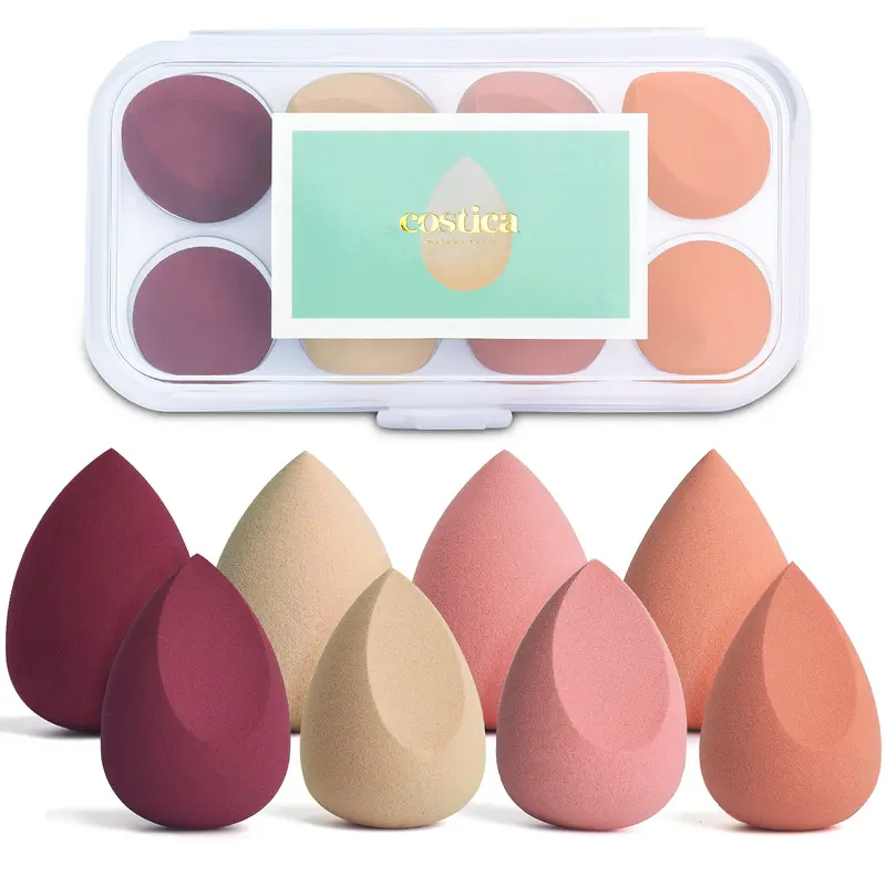 Costica – Ensemble d'Éponges Maquillage (8 pièces) pour une application fluide et impeccable