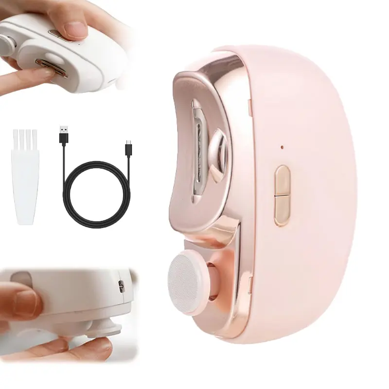 Coupe-ongles électrique 2 en 1 pour personnes âgées – 3 vitesses, LED et collecteur intégré