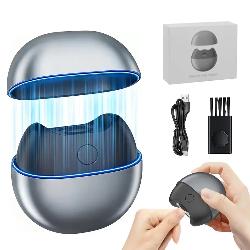 Coupe-ongles électrique rechargeable — design silencieux, portable et faible vibration