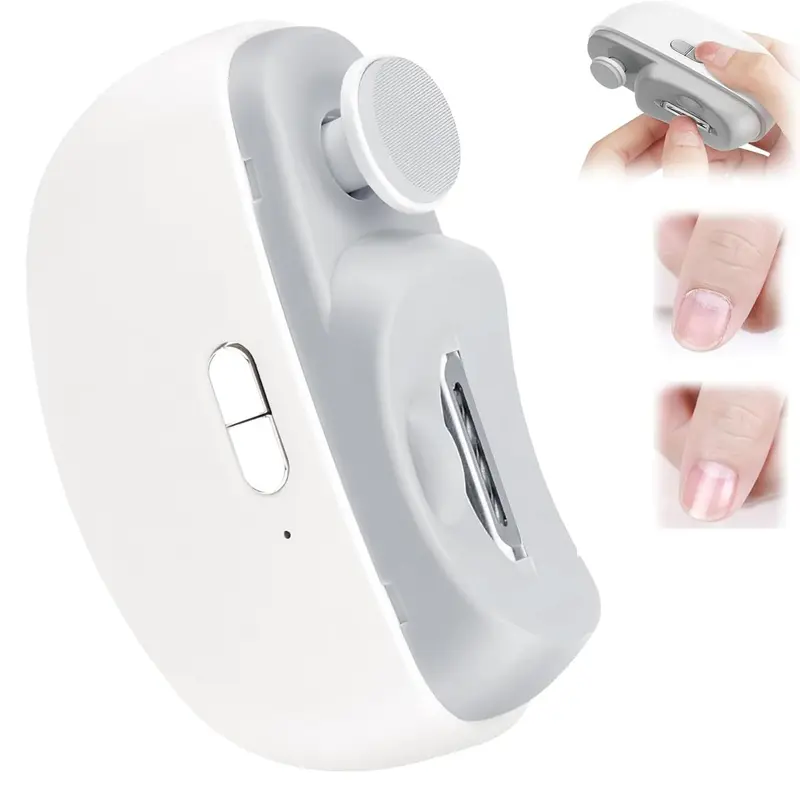 Coupe-ongles électriques 3-en-1 pour seniors – LED, vitesses ajustables, recharge USB