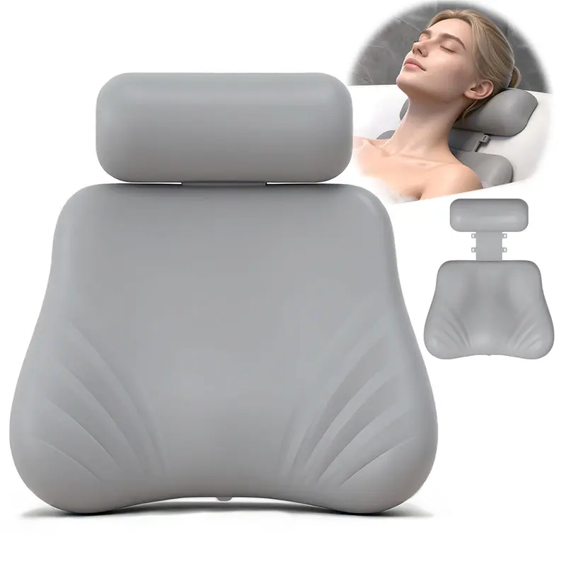 Coussin de Bain Silicone SOGUELIN – Hauteur Ajustable 4D, Ventouses Larges, Confort Doux