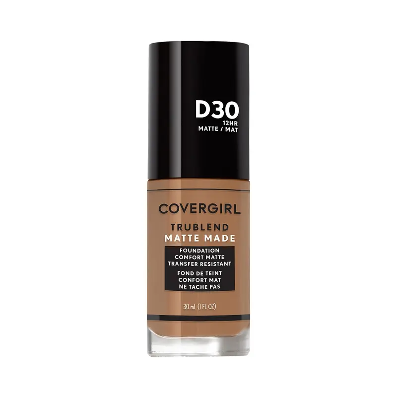 COVERGIRL TruBlend Matte Made – Fond de Teint Liquide Bronze, tenue matte jusqu'à 12h, 40 teintes
