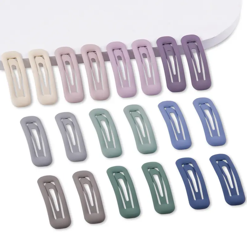 Cptots – 20 pinces barrettes rectangulaires mate multicolores, anti-glisse, pour cheveux fins et épais (1,97 x 0,55 pouces)