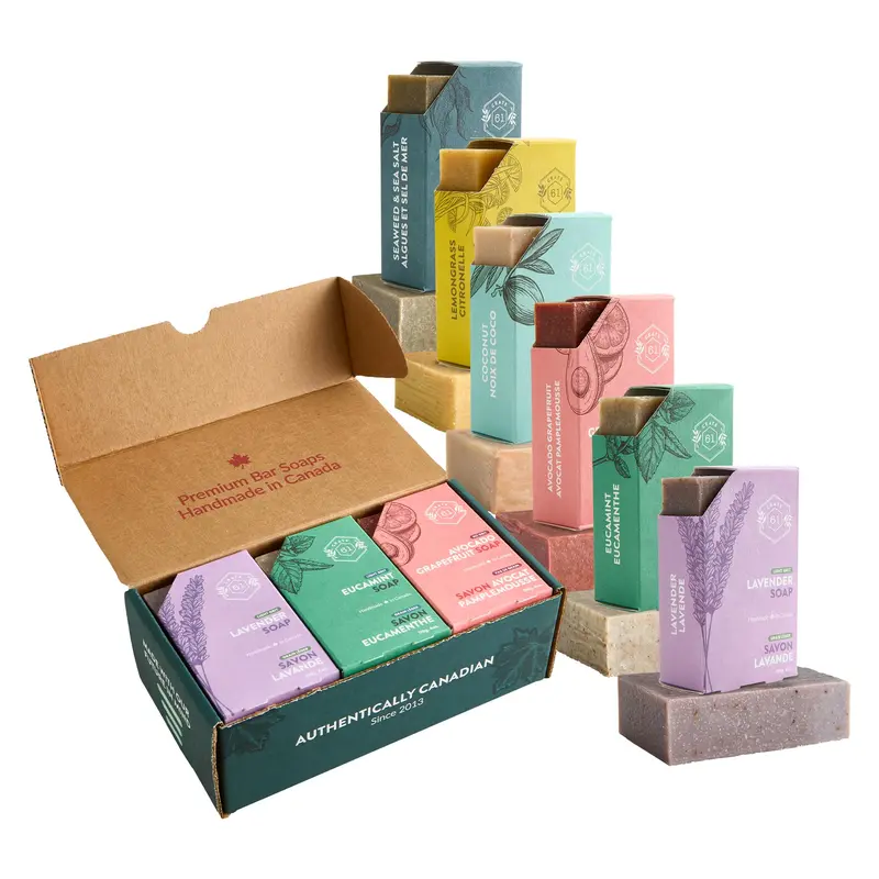 Crate 61 Organics – Savon naturel à froid, Canada – Pack de 6 (Le plus populaire)