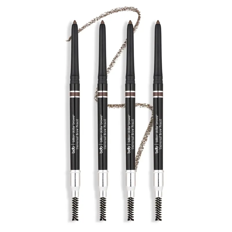 Crayon Sourcils Universel BDB – Pointe Précise et Brosse Spiralée, Imperméable, Définir et Remplir les Sourcils, Lot de 4