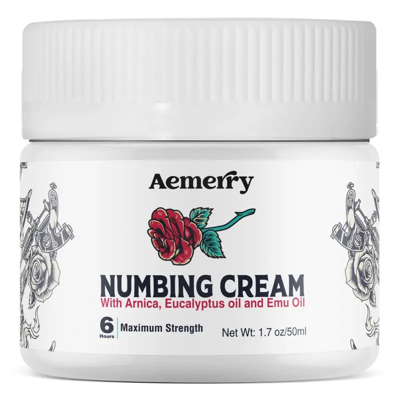 Crème anesthésiante Aemerry tatouage – force maximale, jusqu'à 6 heures d'engourdissement