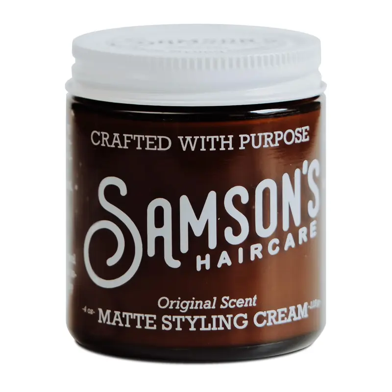 Crème de coiffage au fini mat SAMSON'S HAIRCARE – Application facile, fini naturel, nourrit et fixe – pour hommes et femmes – 113 g