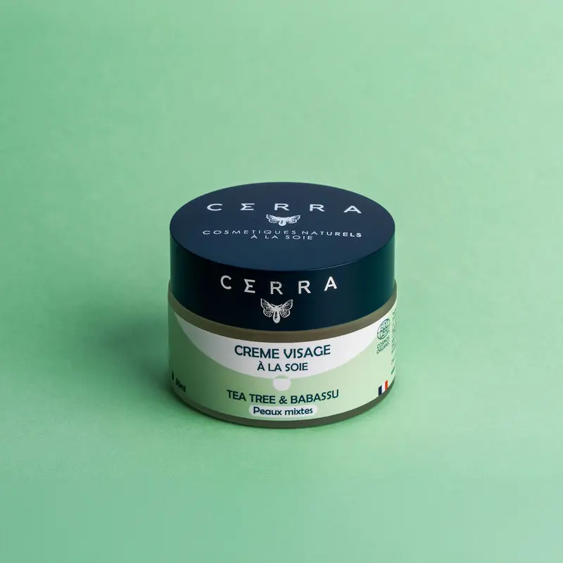 Crème de jour Tea Tree & Babassu - Enrichie à la Soie - Certifiée Bio
