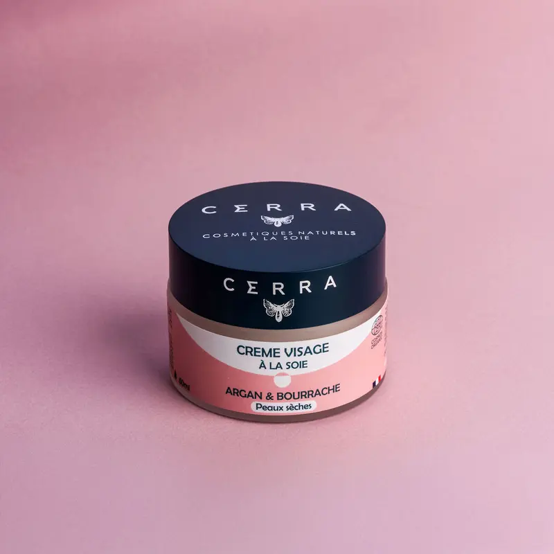 Crème de nuit Argan & Bourrache - Enrichie à la Soie - certifiée Bio.