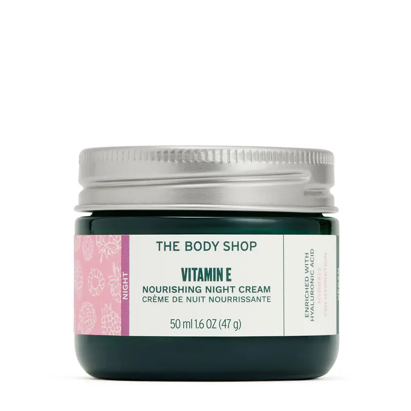 Crème de nuit Vitamin E The Body Shop – Pour tous les types de peau – végan – 1,6 oz