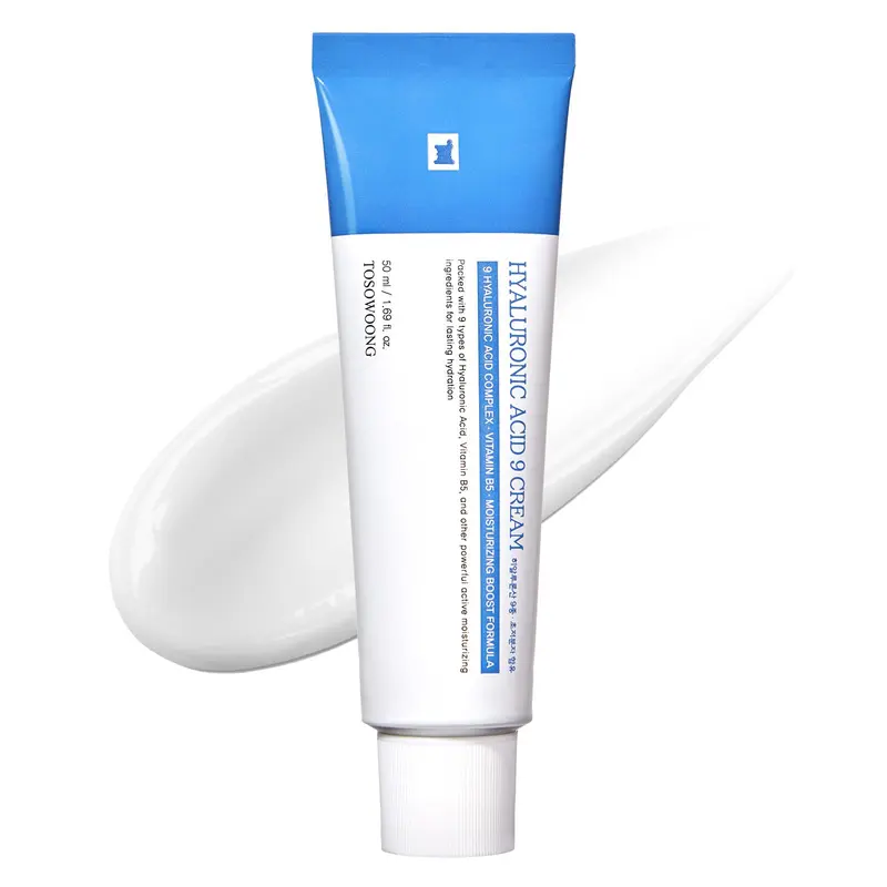 Crème Hyaluronique 9 de TOSOWOONG – Hydratation durable, Vitamine B5, Collagène, Niacinamide, Centella, 50 ml