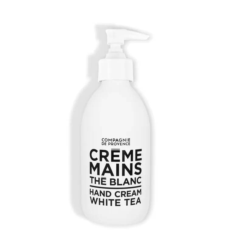 Crème mains de luxe White Tea – La Compagnie de Provence, flacon verre 296 ml