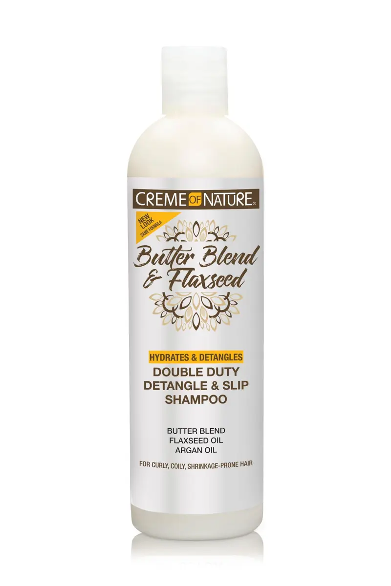 Crème of Nature Double Duty Démêlant et Slip – Shampooing hydratant pour boucles et textures, 355 ml (12 oz)