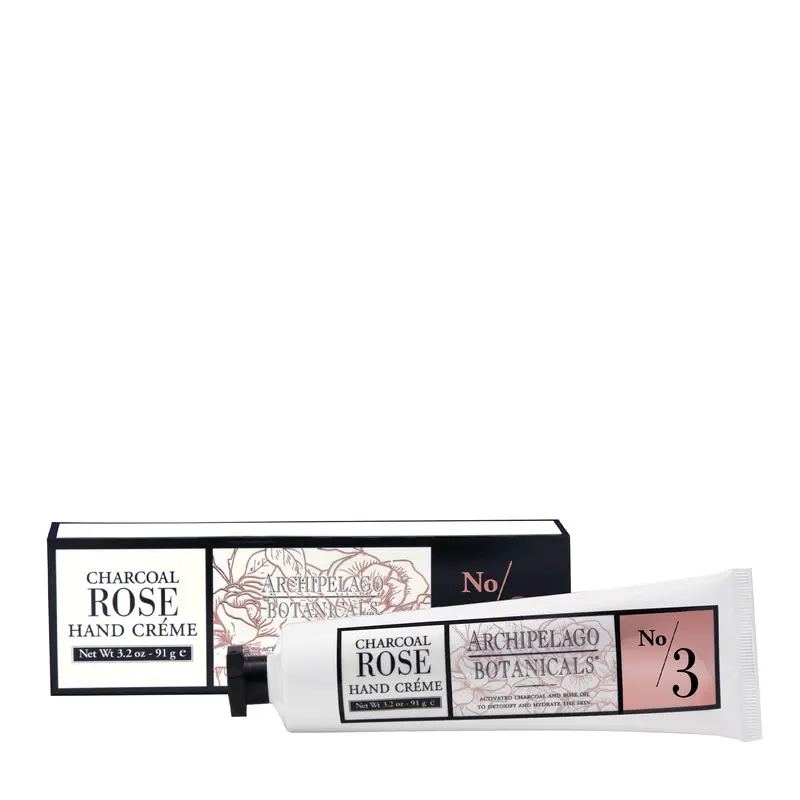 Crème pour les mains Charbon et Rose d'Archipelago Botanicals – Hydratation riche et légère (90 ml)