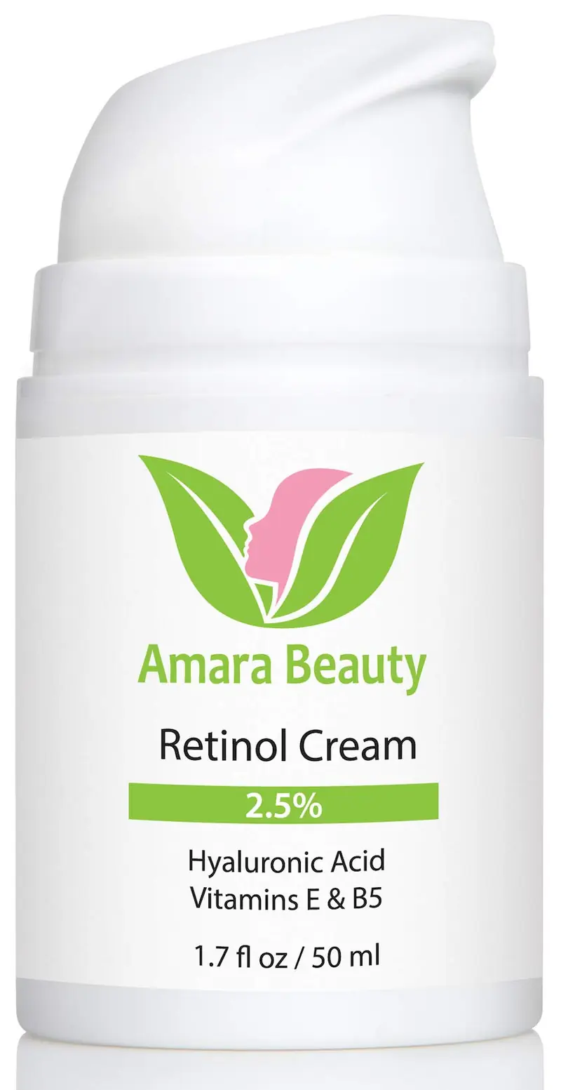 Crème Retinol Visage 2,5% – Acide Hyaluronique, Vitamines E & B5, 50 ml | Amara Beauty