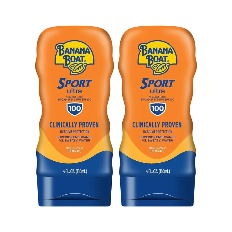 Crème solaire Banana Boat Sport Performance SPF 100 – Lot de 2, 118 ml chacun
