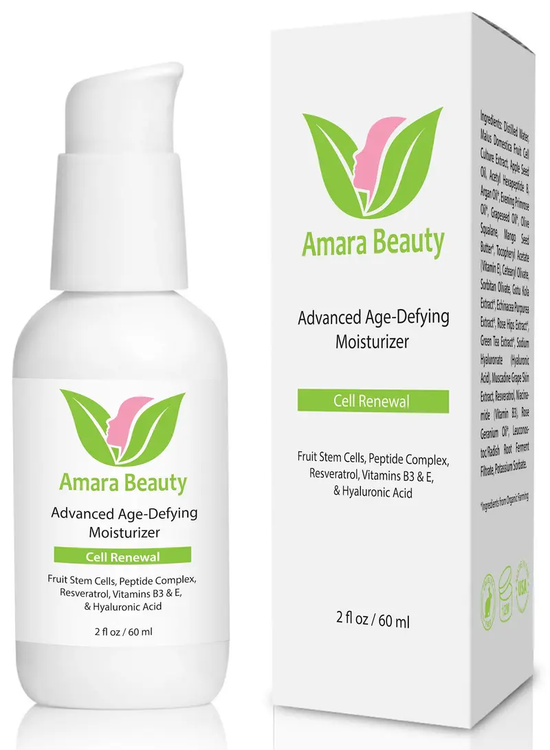 Crème Visage Anti-Âge Amara Beauty – Résveratrol & Peptides, 60 ml