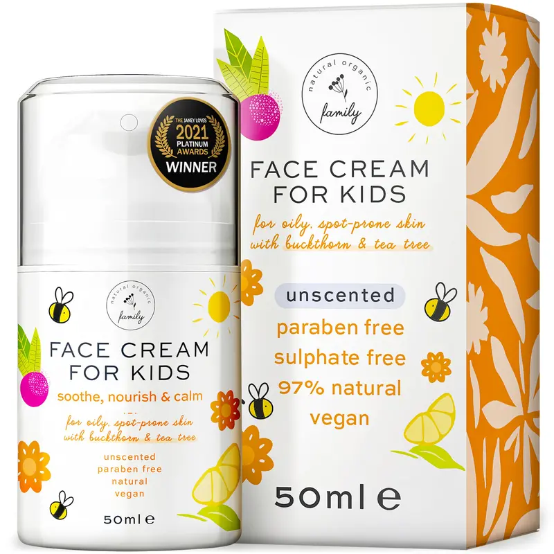 Crème Visage Enfants – Douce et Apaisante, Hydratante Sans Parfum | The Natural and Organic Family
