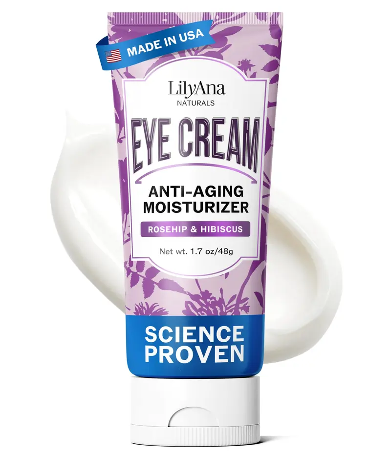 Crème Yeux LilyAna Naturals – Hydratation Durable, Poches et Cernes, Anti-âge – 50 ml – Fabriqué aux États‑Unis