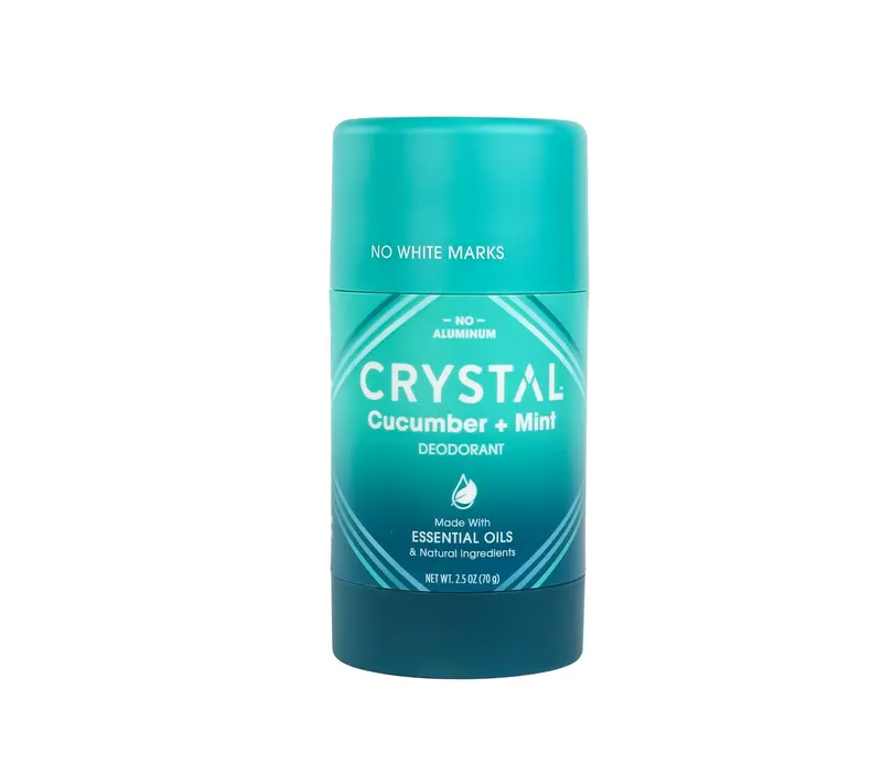 Crystal Essence Déodorant Bâton Minéral Sans Aluminium – Cucumber + Mint, Sans Bicarbonate, 2,5 oz
