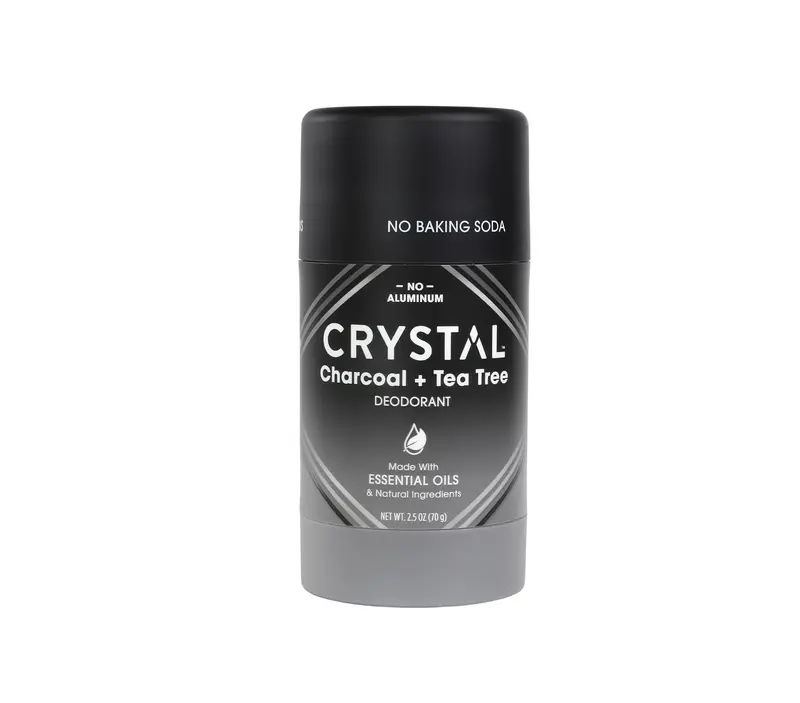 Crystal Essence Déodorant Solide au Magnésium – Sans Aluminium, Sans Bicarbonate de Soude, Charbon Actif & Arbre à Thé, 70 g (2,5 onces)