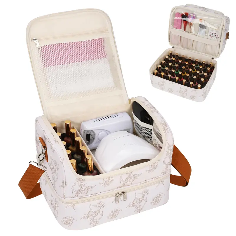 CUBETASTIC Organiseur Vernis – 45 Bouteilles, Lampe LED et Sac de Transport