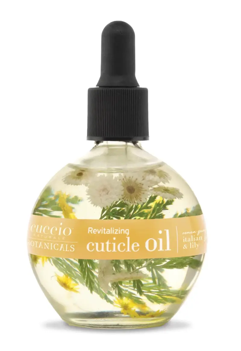 Cuccio Botanicals Huile Revitalisante pour Cuticules – Roman Garden (Lys & Jasmin Italien) – Fleurs Réelles & Huiles Naturelles – Hydratation Profonde, Non Gras, 60 ml